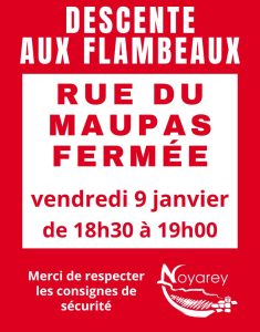 20260109 ROUTE FERMEE descente flambeaux LED